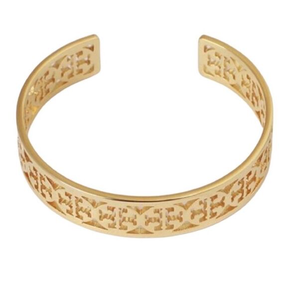 TORY BURCH OPEN BRACELET CUFF 18K GOLD/BRASS - Picture 11 of 11
